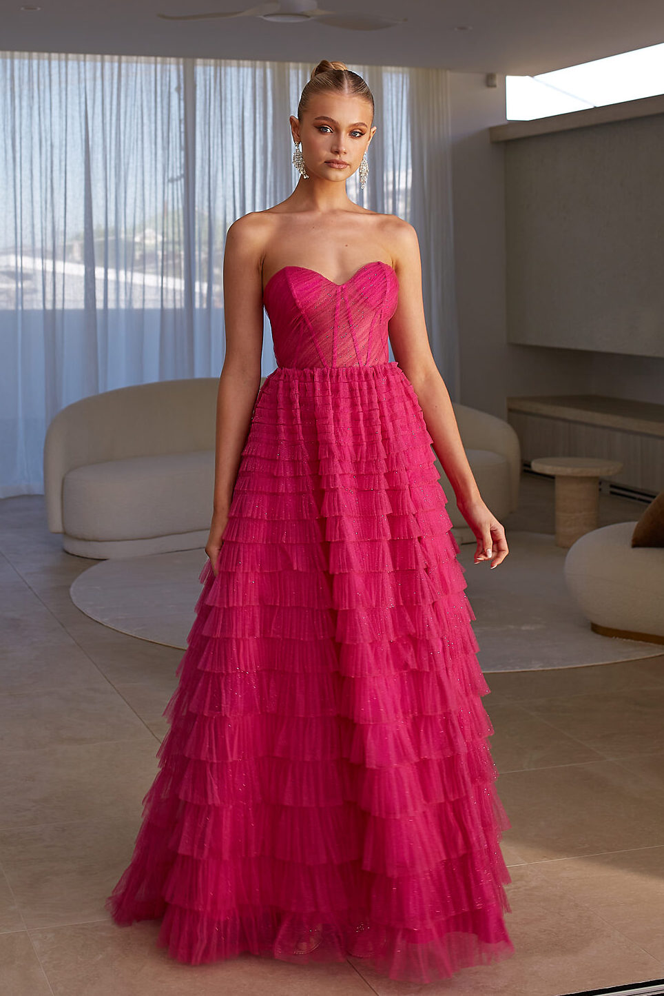 TANIA OLSEN Derya Dress (Hot Pink),Dress for a Night