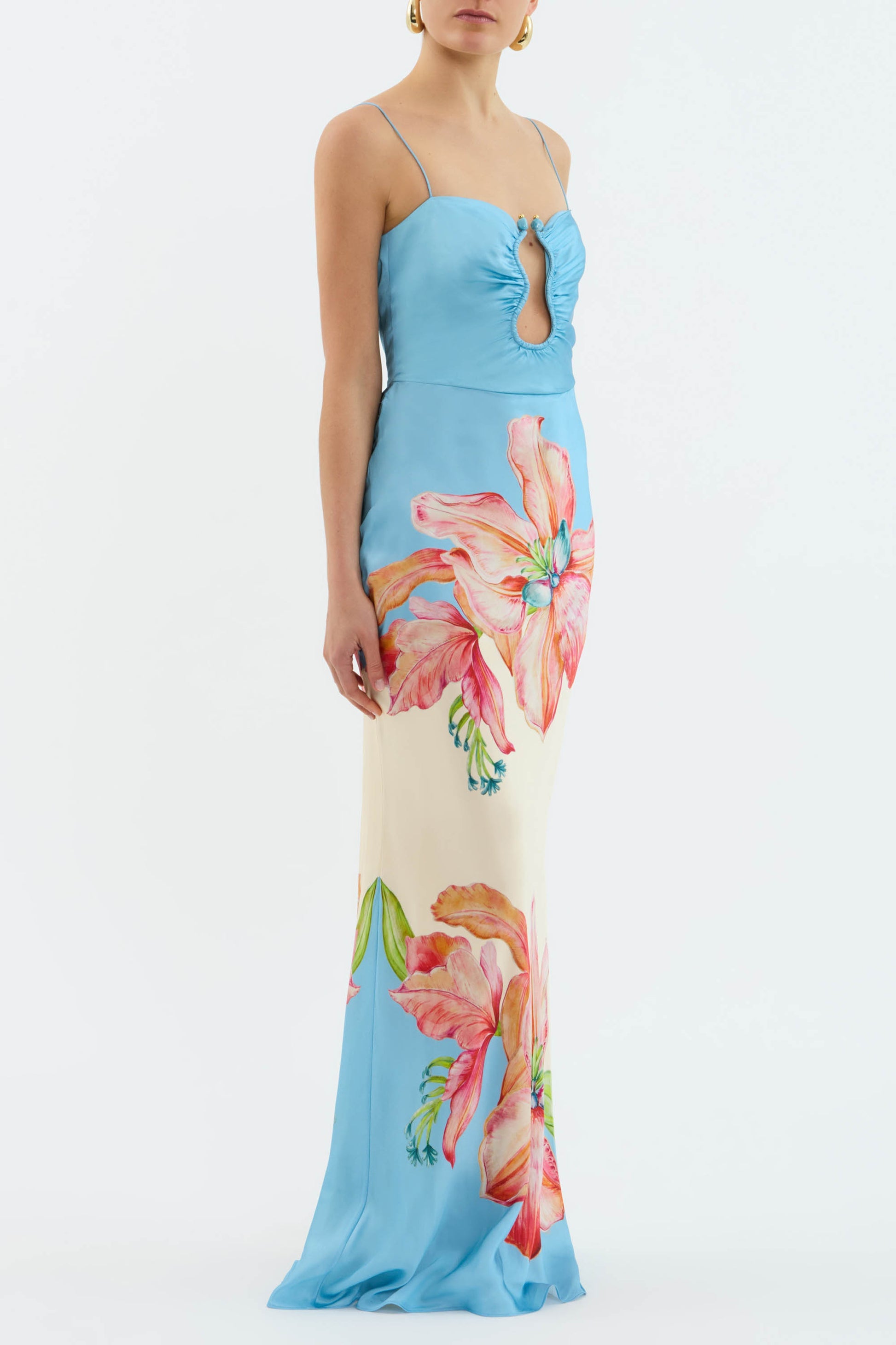 REBECCA VALLANCE Orchid Oasis Strap Gown