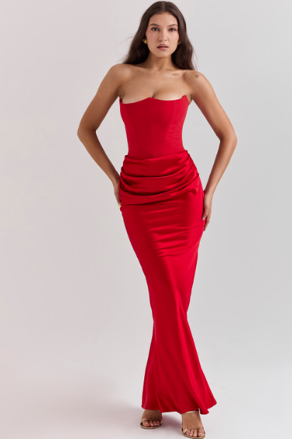 House Of CB Persephone Corset Dress (Red),Dress for a Night