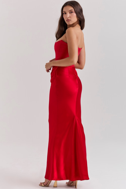 House Of CB Persephone Corset Dress (Red),Dress for a Night