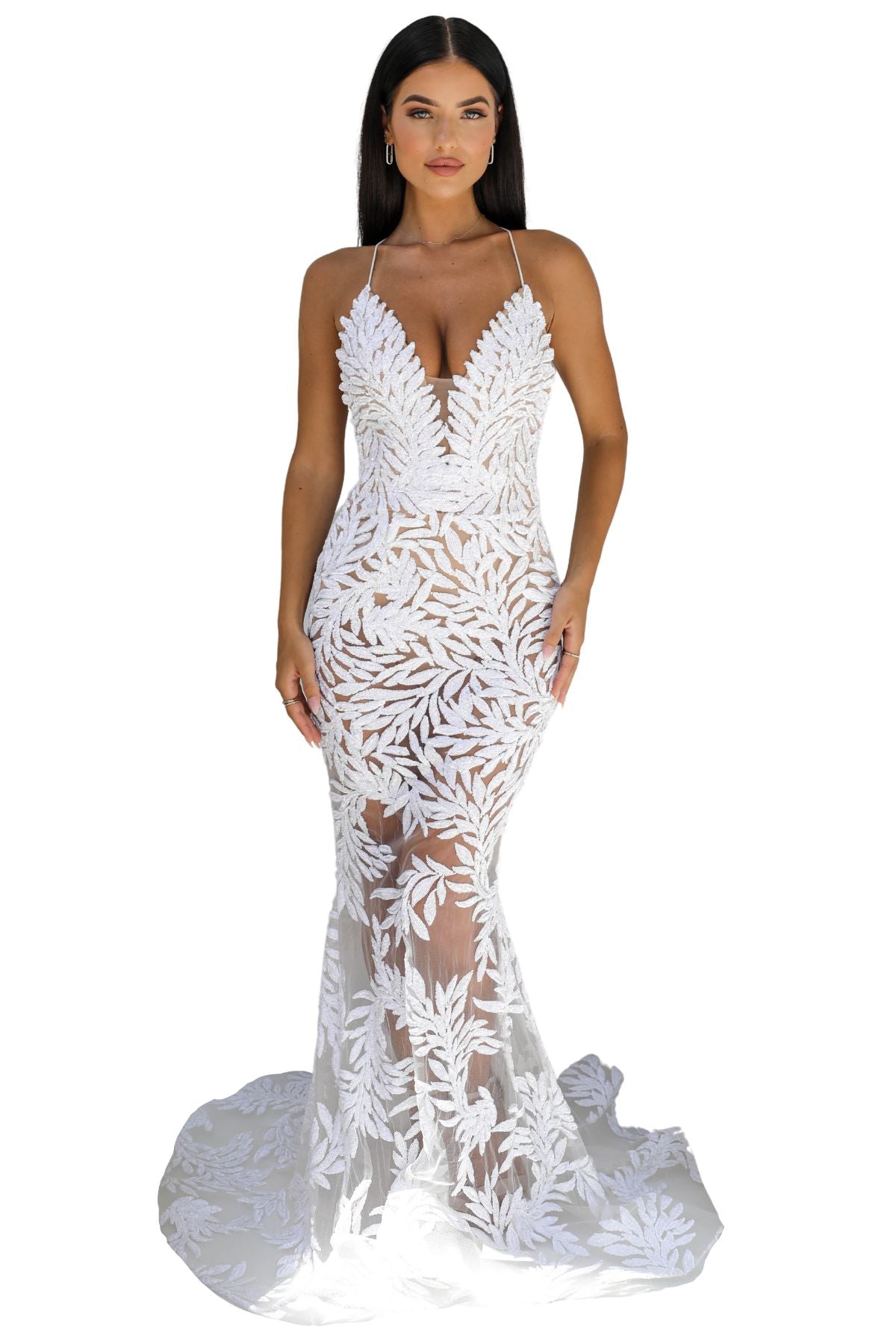 Rent Nadine Merabi Stella Gown (White)- RRP $885